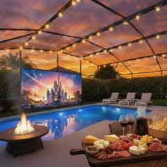 Ref 11. Lake Berkley, outdoor cinema, own pool. Near Disney