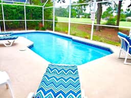 ref 47. Stunning villa with golf course view. South pool.