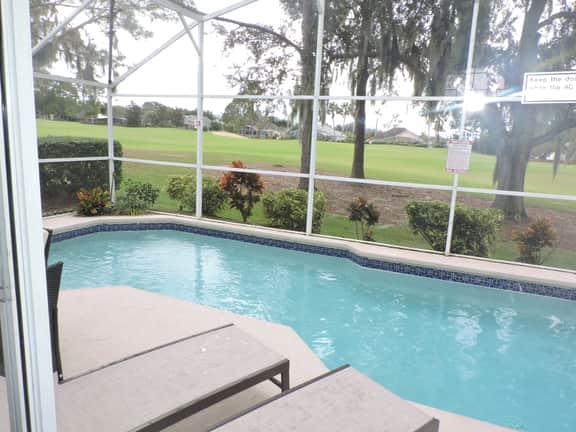 ref 47. Stunning villa with golf course view. South pool.